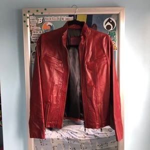 Vintage Dark Red Leather Jacket